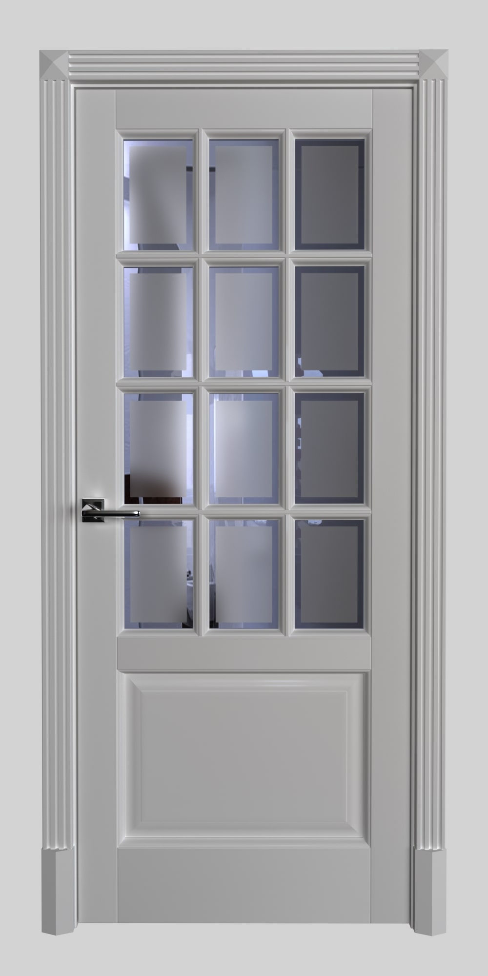 Межкомнатная дверь в современном стиле Римс матовым стеклом купить в Могилеве