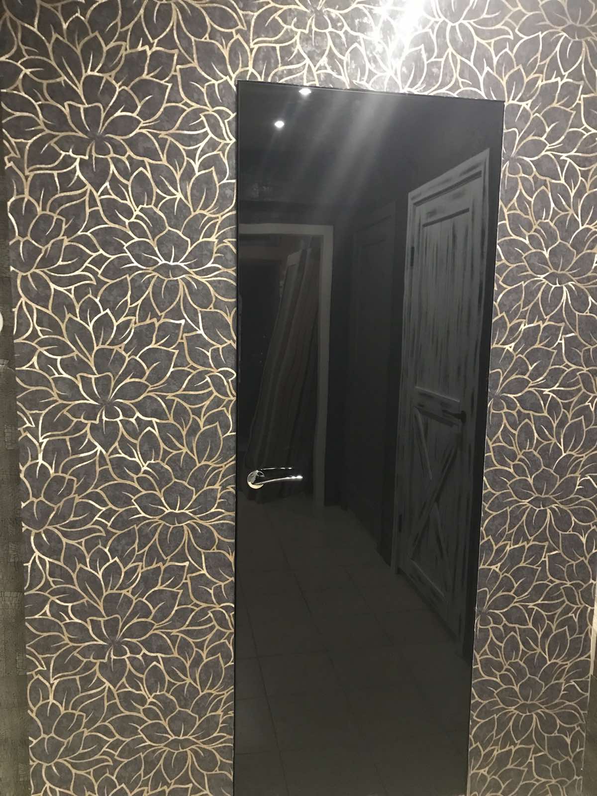 Темная зеркальная межкомнатная деревянная дверь от производителя ПОКОШ из Беларуси